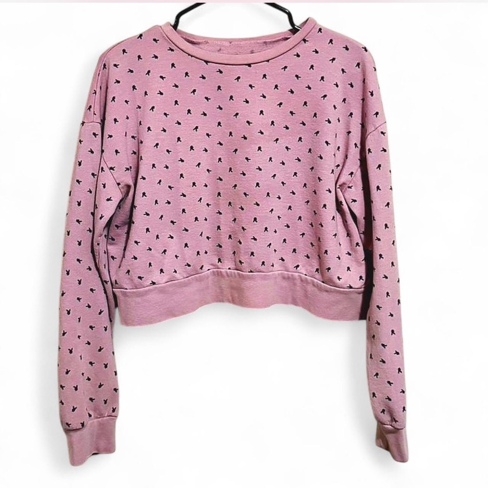 Playboy Cropped Pink Sweater